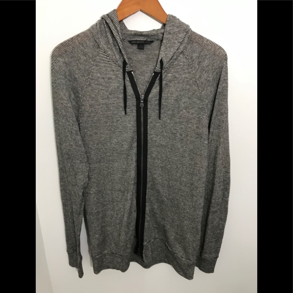 John Varvatos zip up hooded sweater